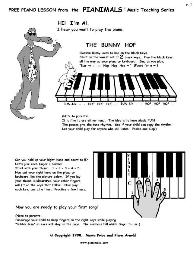 Free Piano Worksheets Free Sheet Music For Kids Pianimals